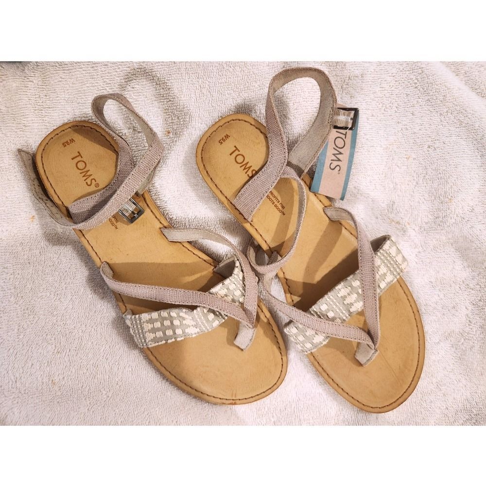 Toms Women's Beige/Taupe Strappy Sandals